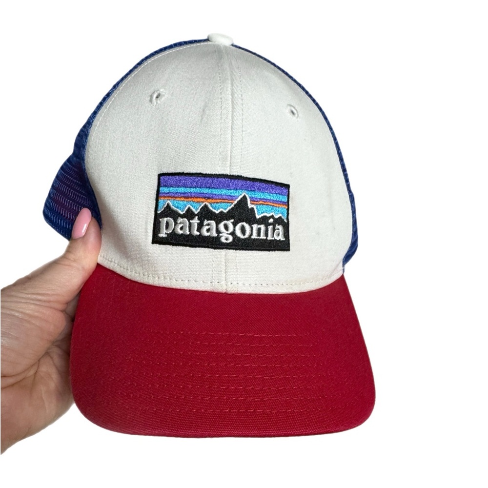 Patagonia P6 Logo Retro Mesh Red  White Blue Trucker Hat OS